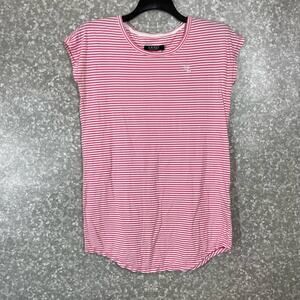Lauren Ralph Lauren LRL Women's Pink Stripe Embroidered Logo Tee - Size Small